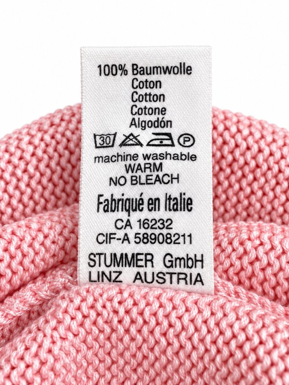 Creation Stummer Baby Girl Pink Cotton Knit Beanie 12M Made in Italy NWT - Picture 5 of 7
